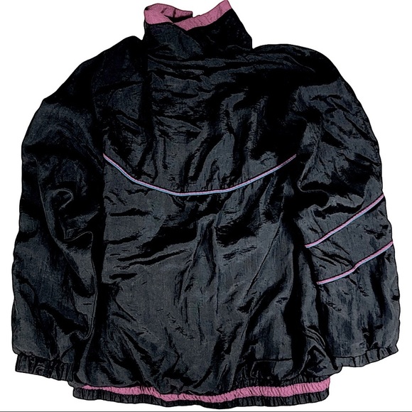 Sycamore 📌 size small retro VINTAGE black windbreaker with pink & blue accents - Picture 4 of 5
